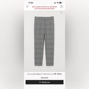 H&M gray/plaid slacks